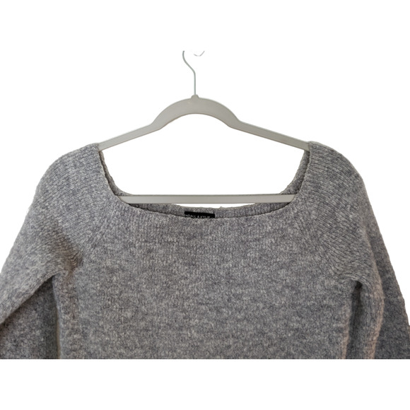 Kendall & Kylie Heather Gray Cropped Knit Sweater Scoop Neck Size Medium - Picture 7 of 9